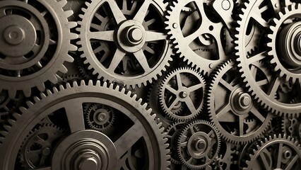Interlocking metal gears in shades of gray interlocking gears machinery 1 mechanical