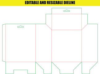 Editable Resizable Dieline Template for Custom Product Packaging Folding Box Design