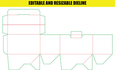 Printable Dieline Layout for Resizable Custom Folding Product Packaging Box