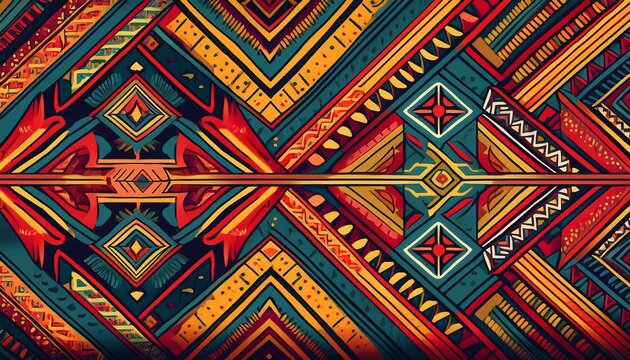 colorful geometric ethnic pattern oriental aztec and tribal traditional seamless pattern or background banner