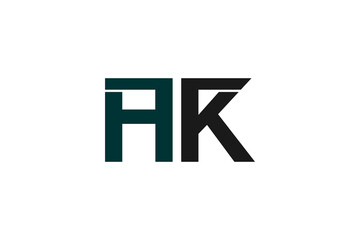 Obraz premium Modern AK Monogram Logo Design, Geometric Lettermark Brand Symbol, Minimal Corporate Tech Identity