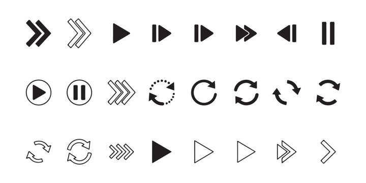 Media Player UI Icon Set for Video and Audio Playback Interface
