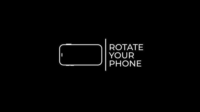4K video animation of rotate your phone video stock on black background, Smartphone and rotate device screen, Phone flip sign, Phone Rotation animation