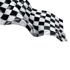 Obraz premium Waving Checkered Flag with Copy Space on Black racing flag isolated on a transparent background