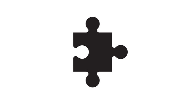  Puzzle piece silhouette with four connection points
