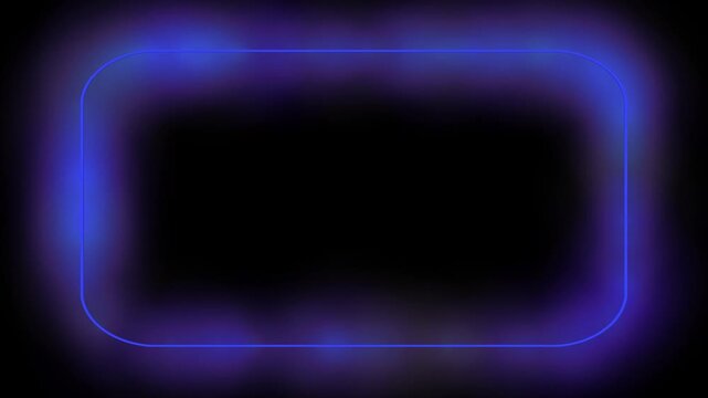 Glowing blue neon rectangular frame border provides futuristic digital display border effect