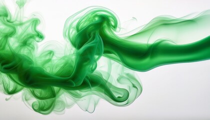 Green Electrifying Smoke Trails Across A White Void