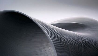 Abstract Curved Form Progressing Gently Across A Minimalistic Surface