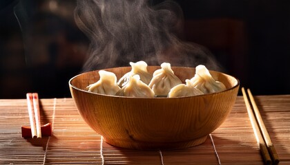 Steaming Dumplings In A Bowl