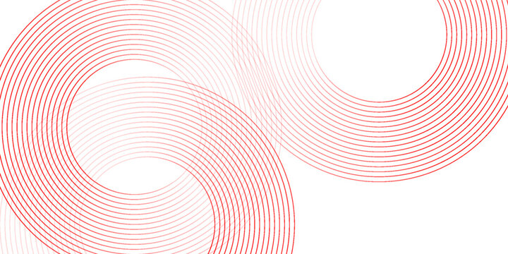 A collection of concentric red circles. A collection of radial sound waves or sonar rings. A set of radar icon symbols, targets, dashed lines, and halftone images.