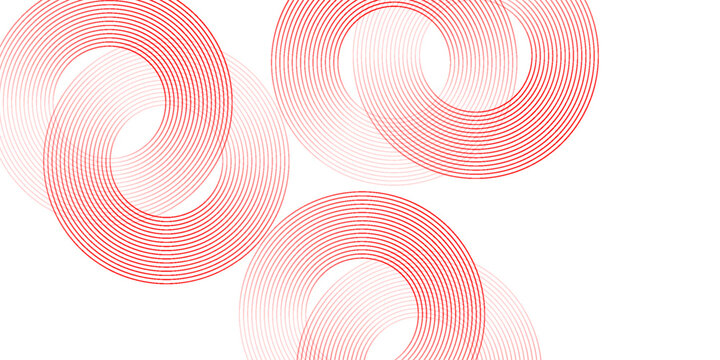 A collection of concentric red circles. A collection of radial sound waves or sonar rings. modern.