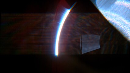 Fototapeta premium Real Lens Flare Reflections for Overlay or Transition Isolated on Black