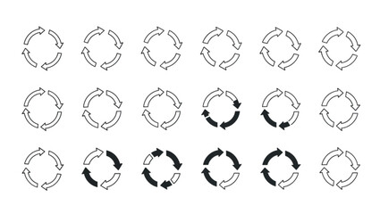 Circular Arrow Icon Set with Variations vector