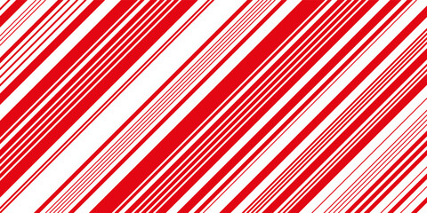 Red  and white sloping strips of different thicknesses. Vector illustration