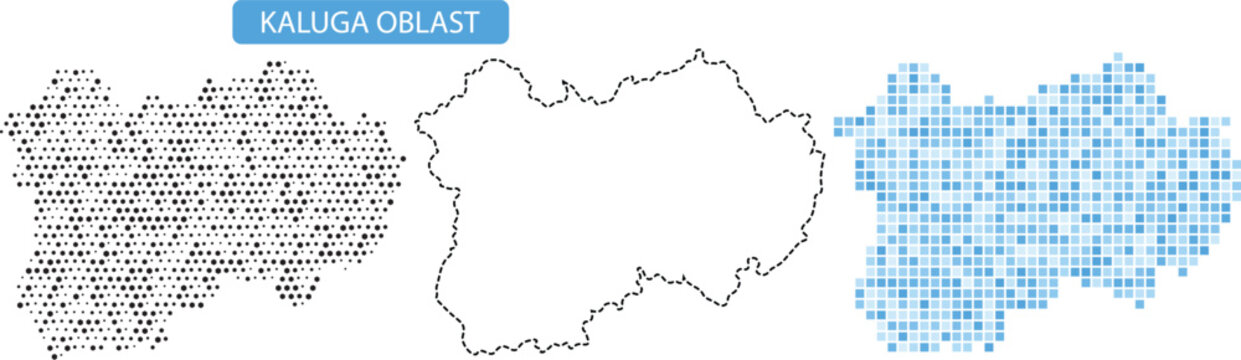 Kaluga oblast map illustration with various visual representations