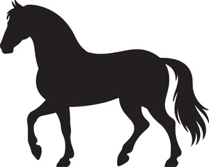 horse silhouette isolated on black icon and white background