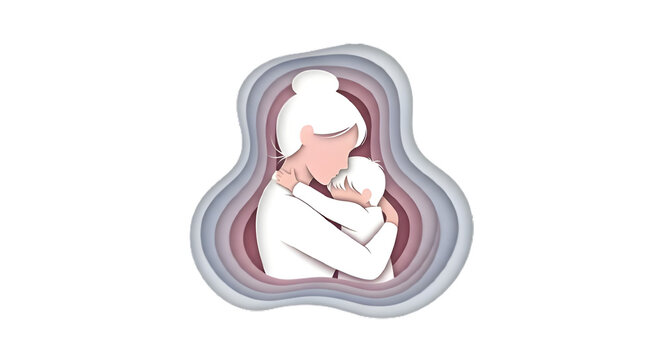 A fetus in a womb illustration of a human baby in utero