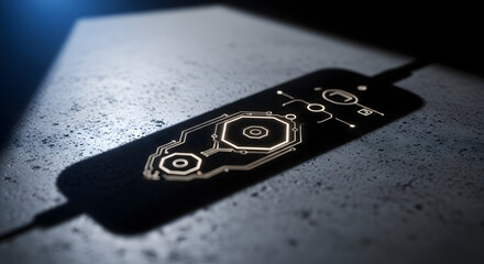A futuristic glowing circuit pattern on a dark smartphone