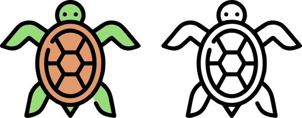 Obraz premium Sea Turtle Top View Icon