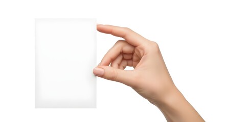 Fototapeta premium Hand Holding Blank White Card
