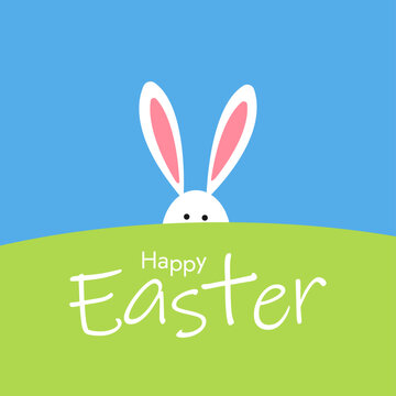 Bunny ears illustration flat vector easter holiday theme