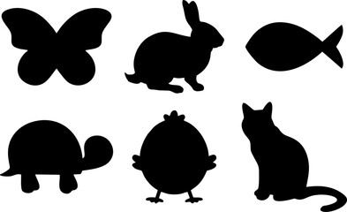 Pet Animal Silhouettes Set Collection
