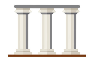 Ancient Greek Marble Pillars with Realistic Shading