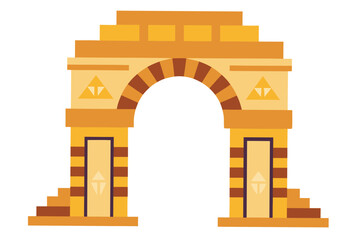 Fototapeta premium Ancient Egyptian Stone Arch with Hieroglyph Inscriptions