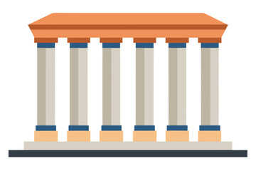 Fototapeta premium Ancient Temple Colonnade with Repeating Stone Pillars