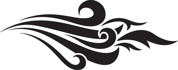 Fototapeta premium Tribal tattoo design with swirling black and white lines