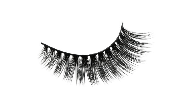 Elegant false eyelashes isolated on transparent background