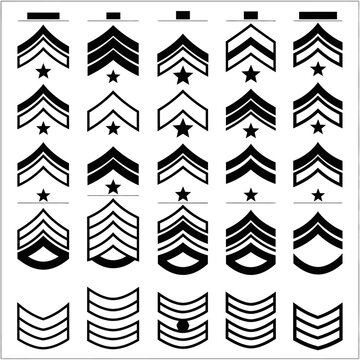 Military Rank Insignia Collection: Sergeant to Command Sergeant Major