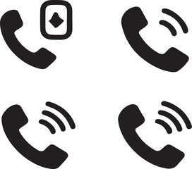 Fototapeta premium Call & Contact Icons Collection – Minimal Phone Vector Set