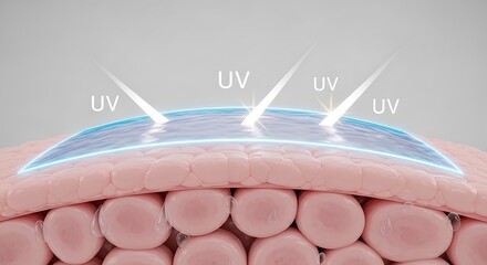 Protective layer on human skin blocks ultraviolet rays for sun protection and skin health