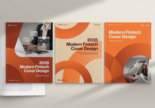 Creative Brochure Cover Template for Modern Corporate Annual Report & Company Profile Front Pages