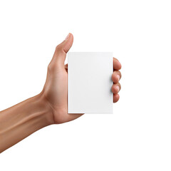 Obraz premium Hand Holding Blank White Card - Mockup for Business or Personal Use