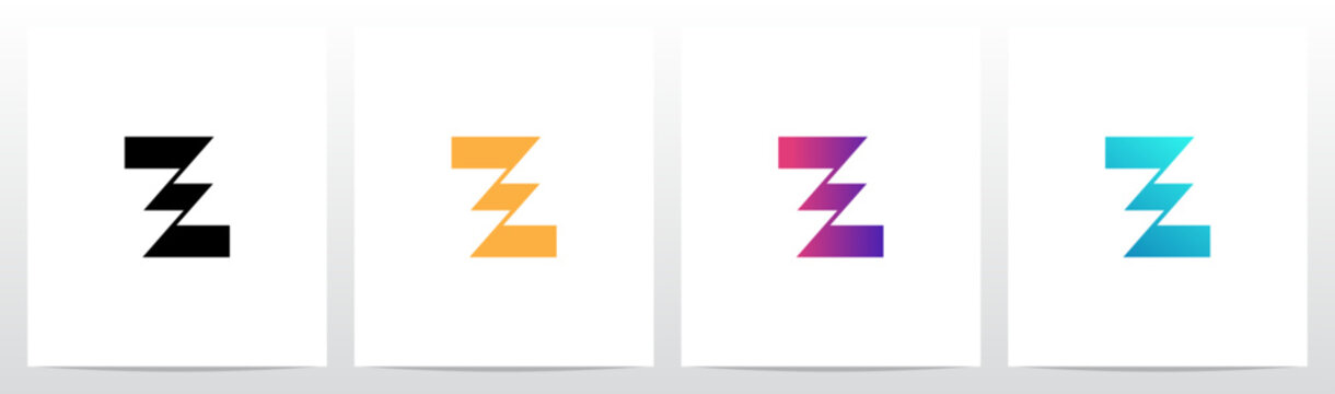 Rectangular Shape Connected by Lines Letter Initial Logo Design Z
