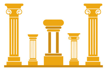 Obraz premium Antique Architecture Elements Pack Featuring Pillars