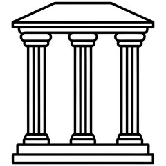 Obraz premium Classical Roman Columns Arranged in Symmetrical Formation