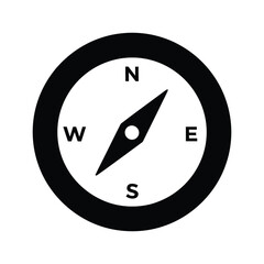 A black and white compass with directional letters © VectorPulse