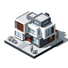Fototapeta premium Modern 3D house architecture design model.