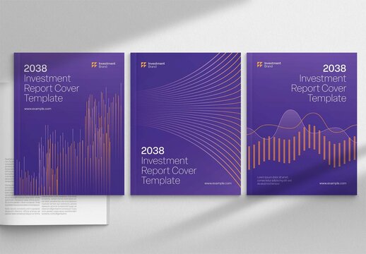 Brochure Cover Template with Creative Vector Line Texture & Investment, Finance & Banking Theme