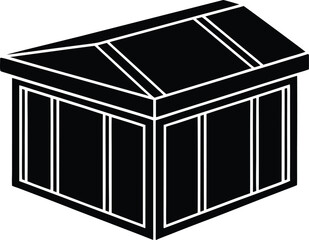 Minimal vector silhouette of storage box simple organization container icon Vector illustration