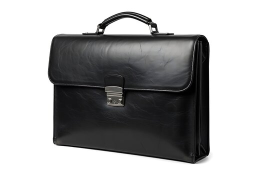 Black Leather Briefcase Business Portfolio Case Office Accessory