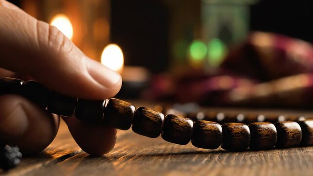 Thumb Tasbih Counting close up