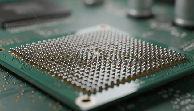 BGA chip reballing process with silver solder spheres on circuit board