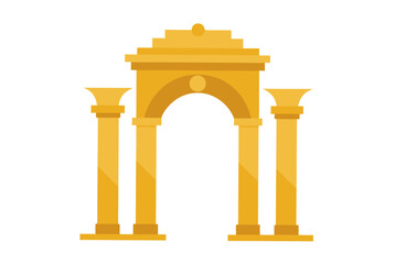 Fototapeta premium Luxury Golden Arch Gateway with Classical Columns