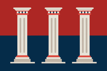 Obraz premium Marble Column Variations with Bases and Capitals