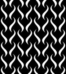 Black and white seamless pattern. Modern geometric background. Grid with curved lines.
