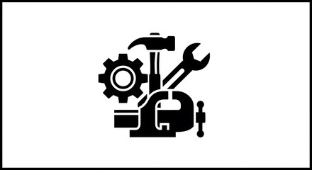 Fototapeta premium Tools and equipment icon set.